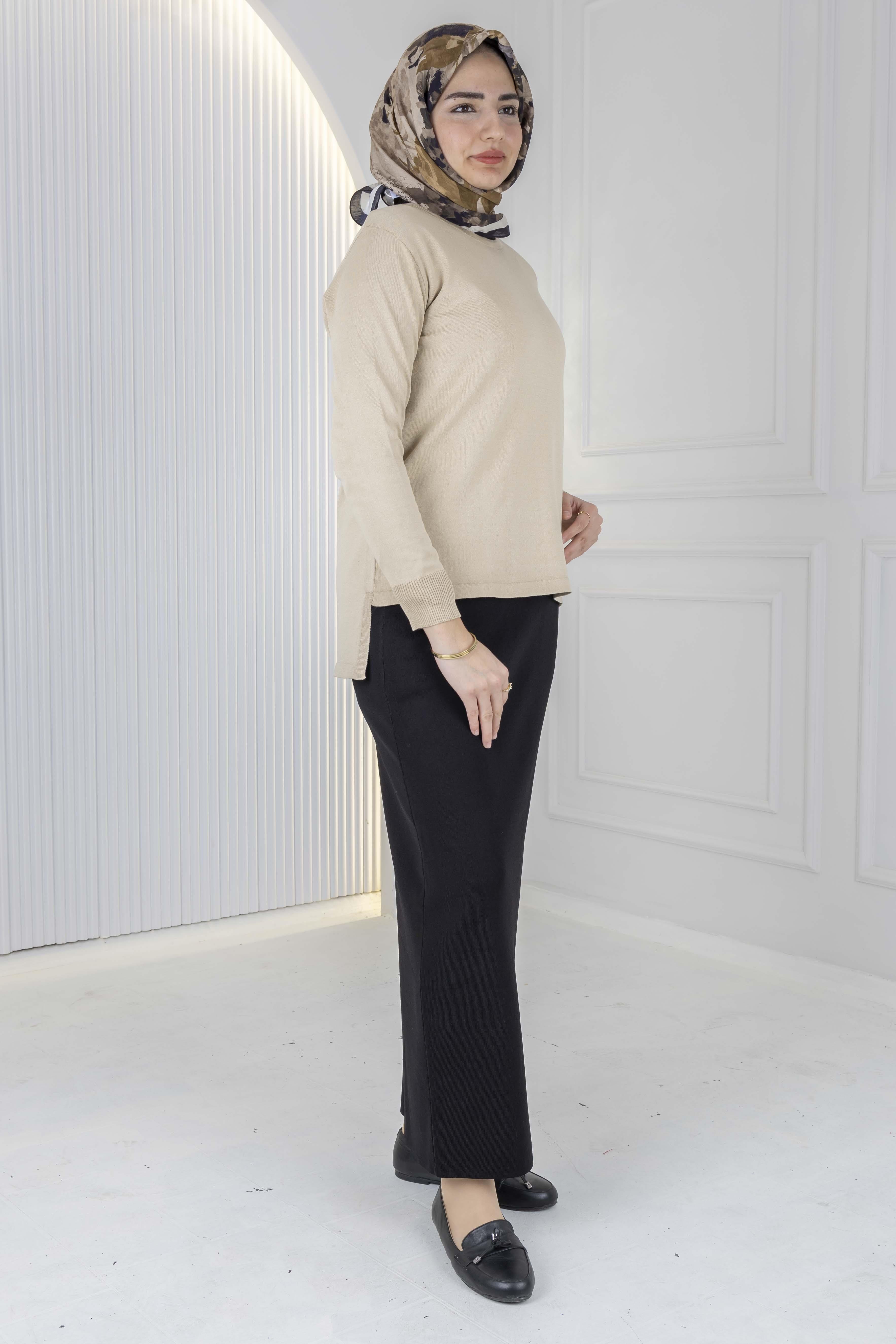 Rayonsuz Merserize Triko Tunik Bej OTW122