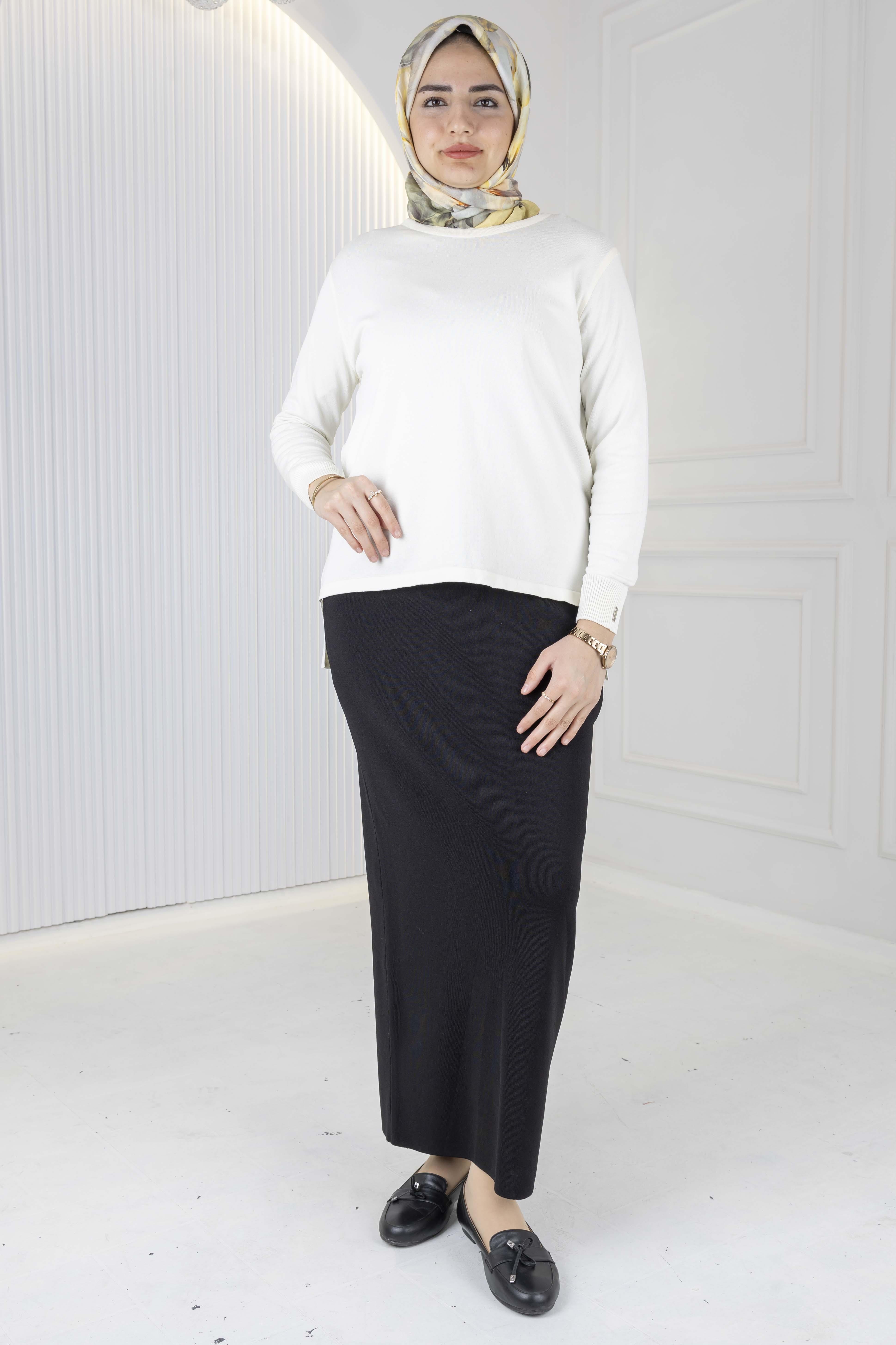 Rayonsuz Merserize Triko Tunik Ekru OTW122