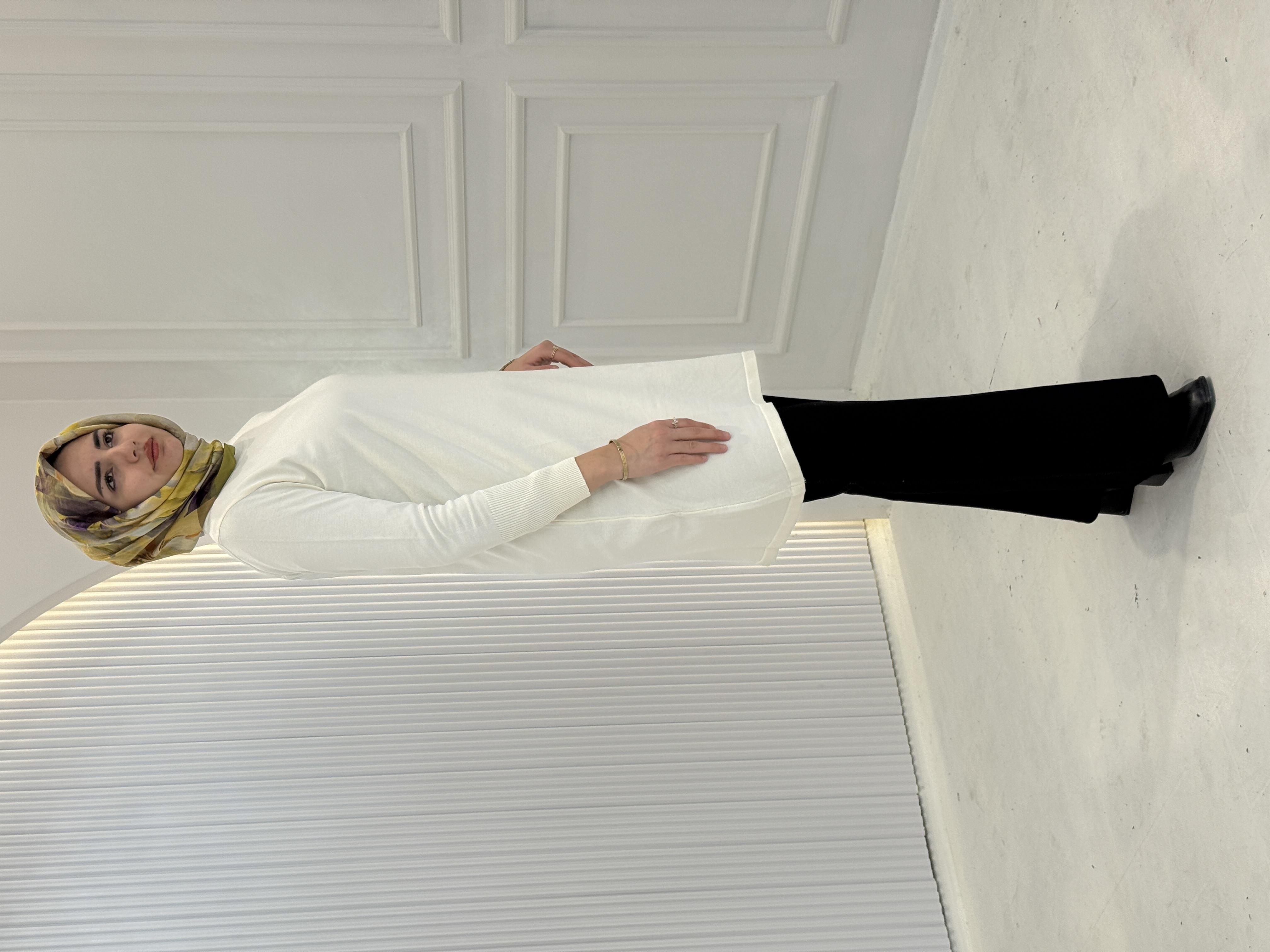 Rayonsuz Merserize Triko Tunik Ekru OTW118