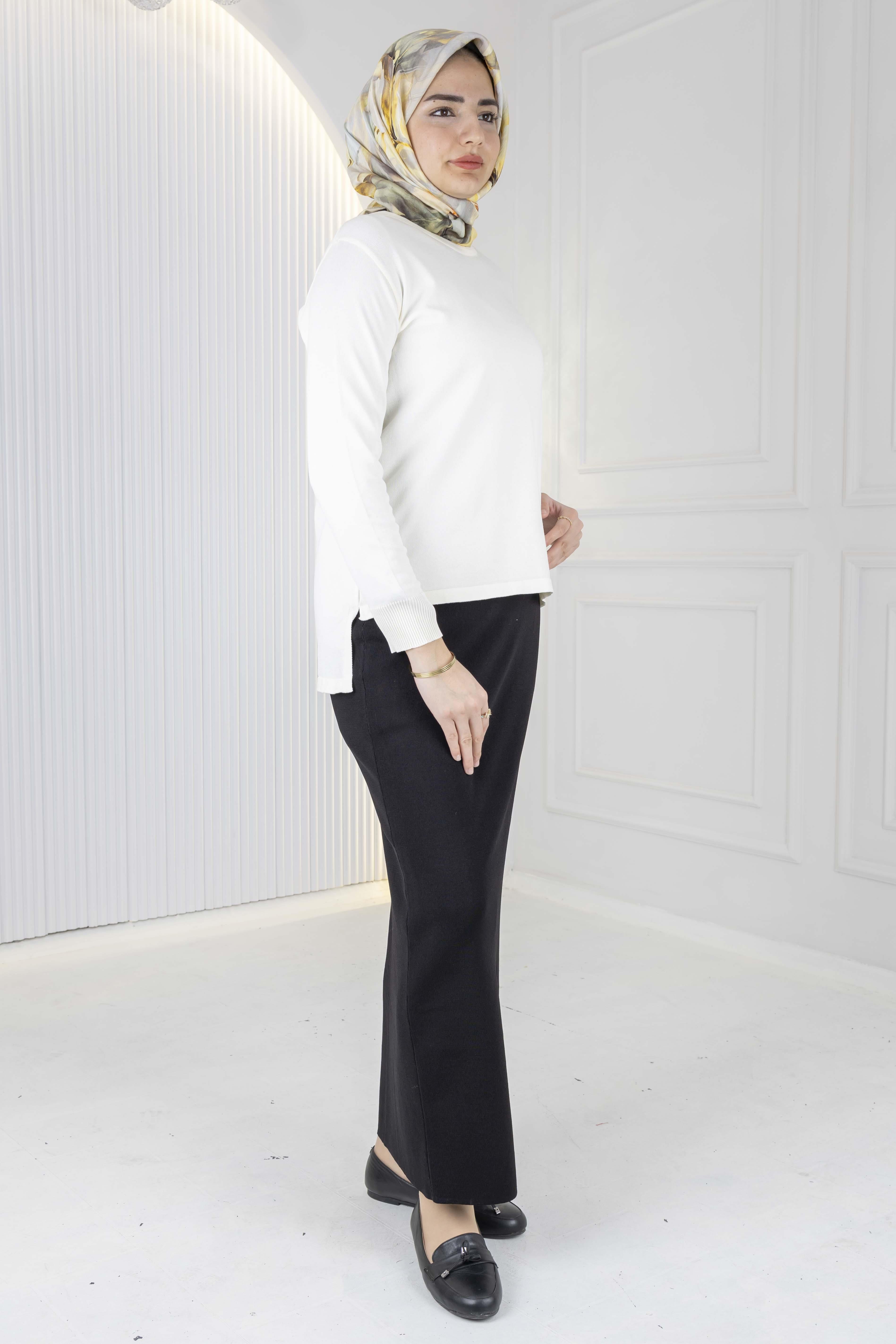 Rayonsuz Merserize Triko Tunik Ekru OTW122