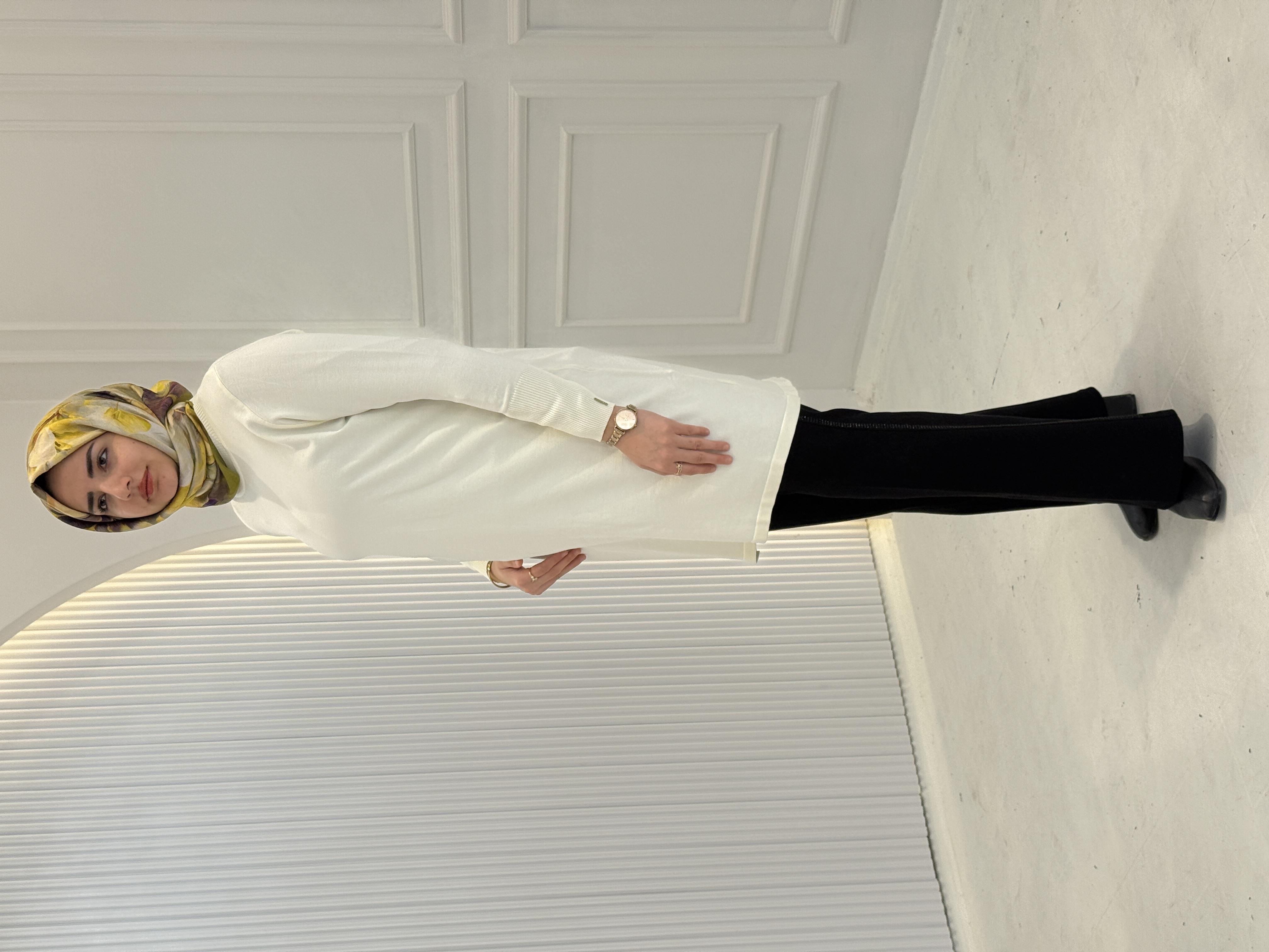 Rayonsuz Merserize Triko Tunik Ekru OTW118