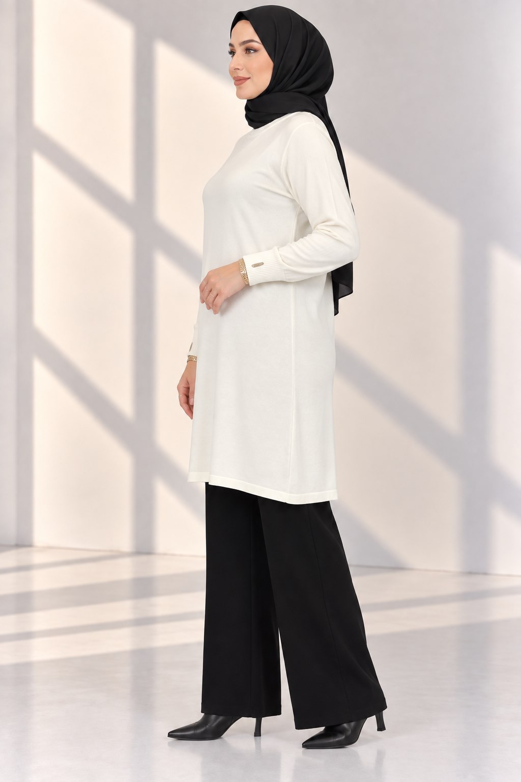 Rayonsuz Merserize Triko Tunik Ekru OTW118