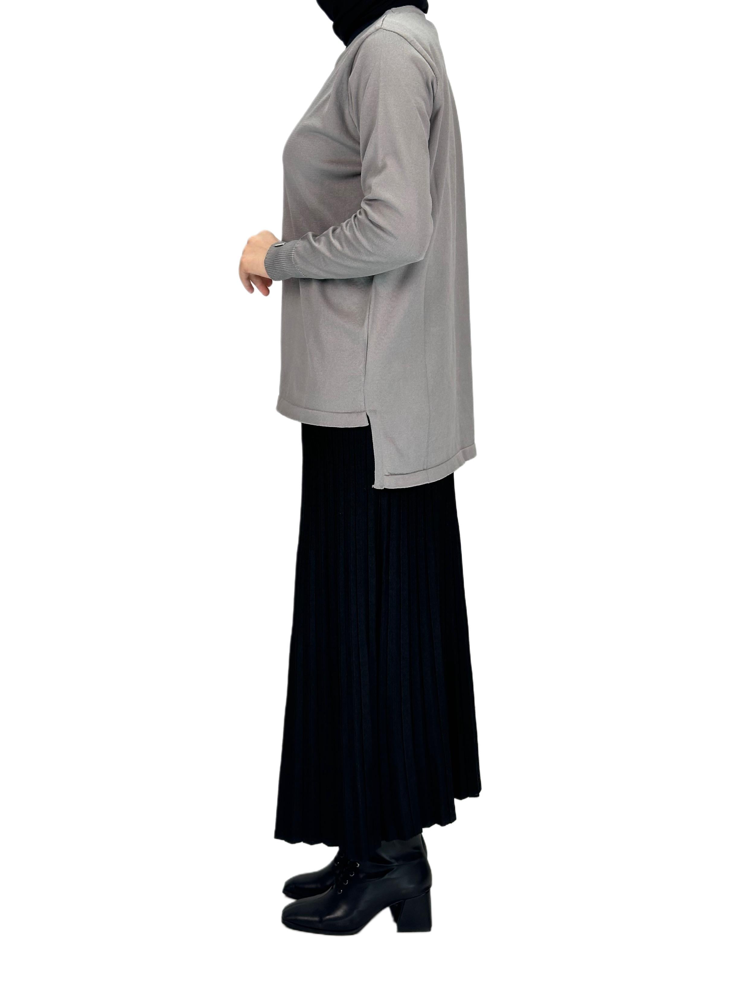 Rayonsuz Merserize Triko Tunik Gri OTW122