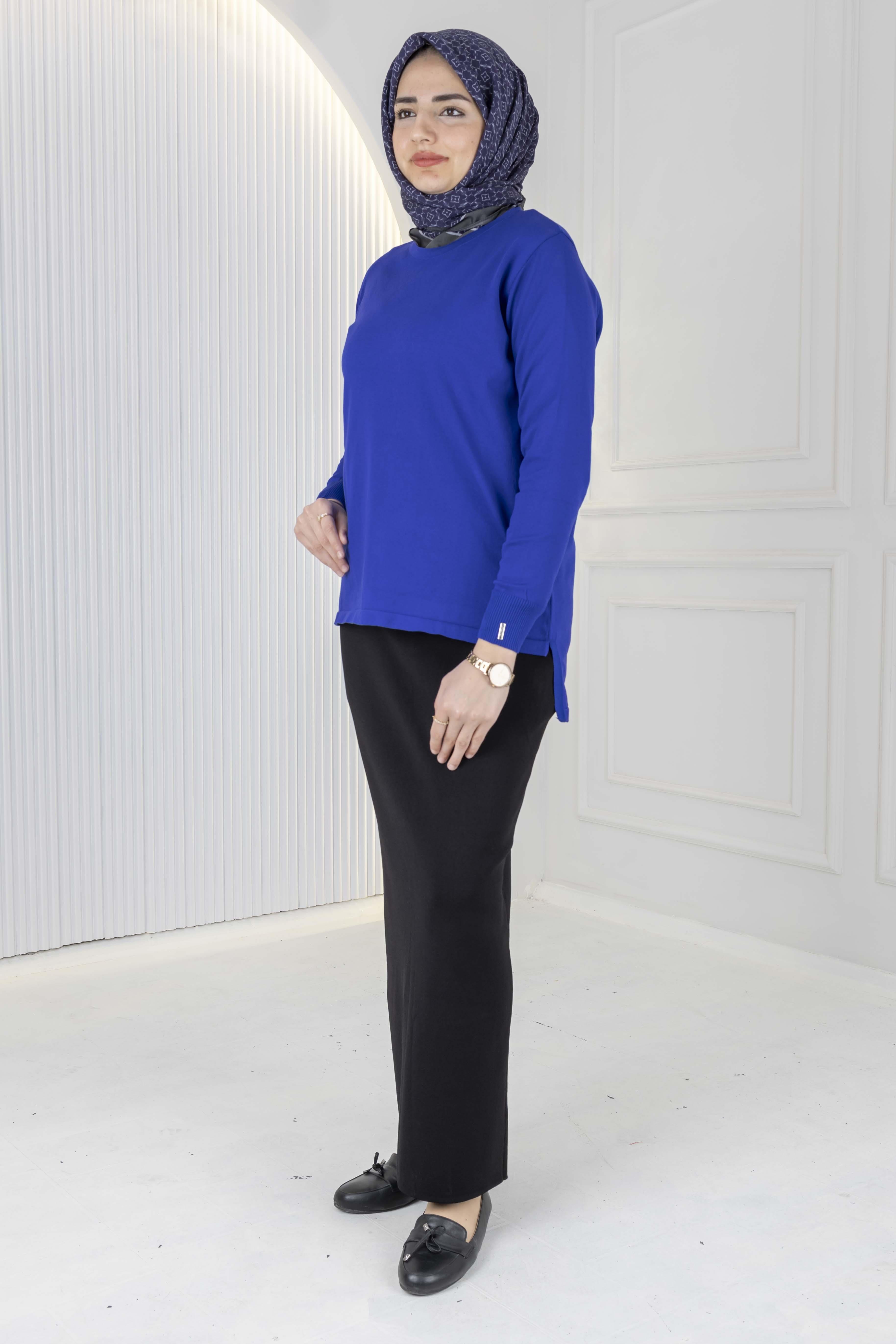 Rayonsuz Merserize Triko Tunik Saks OTW122