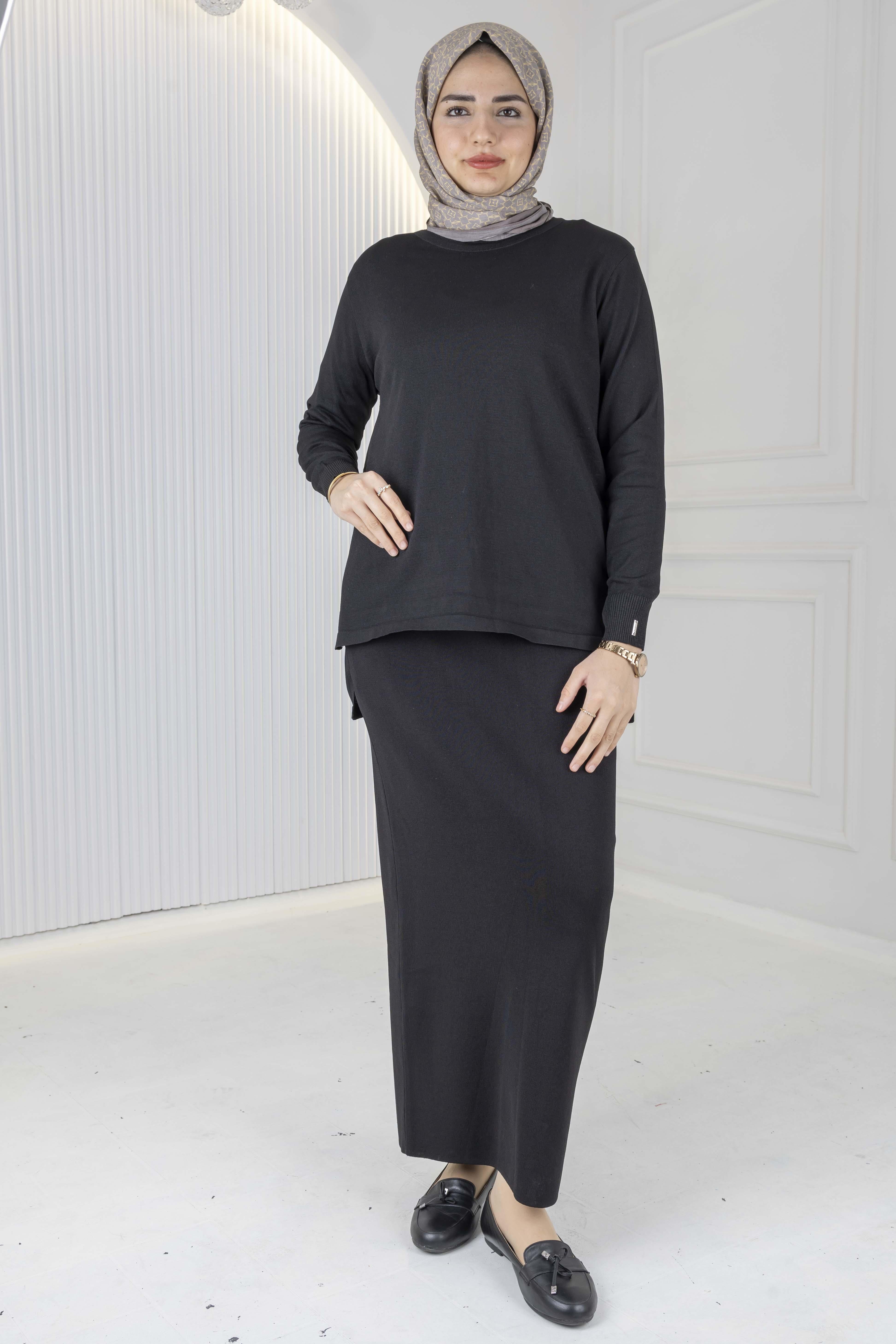 Rayonsuz Merserize Triko Tunik Siyah OTW122