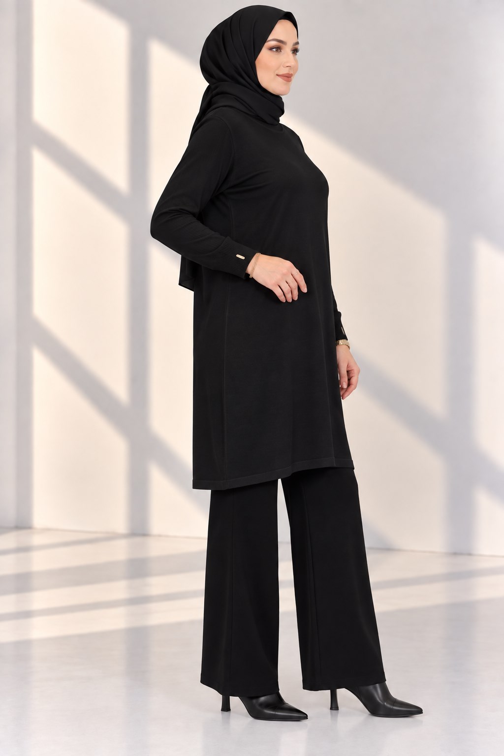 Rayonsuz Merserize Triko Tunik Siyah OTW118