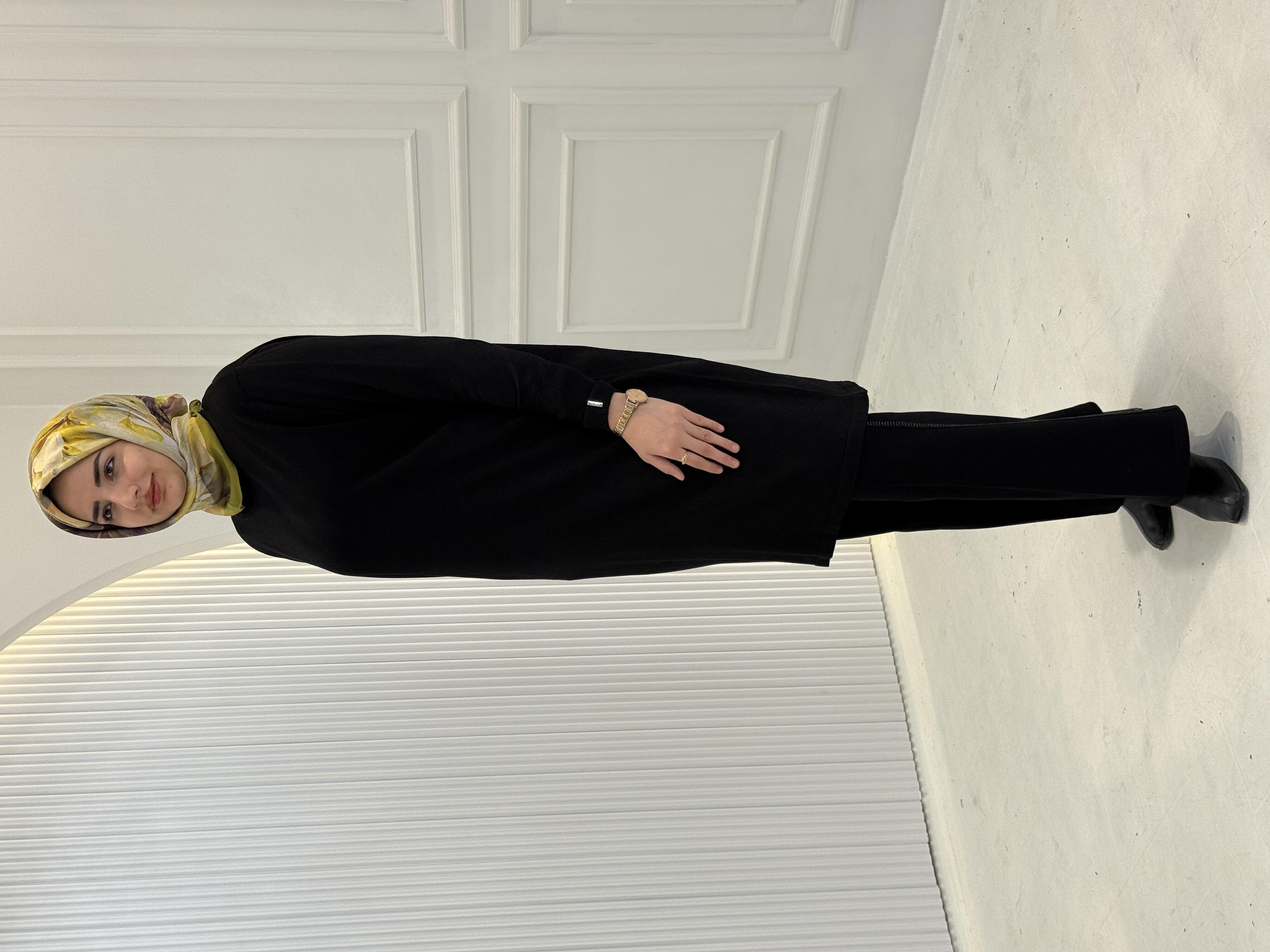 Rayonsuz Merserize Triko Tunik Siyah OTW118