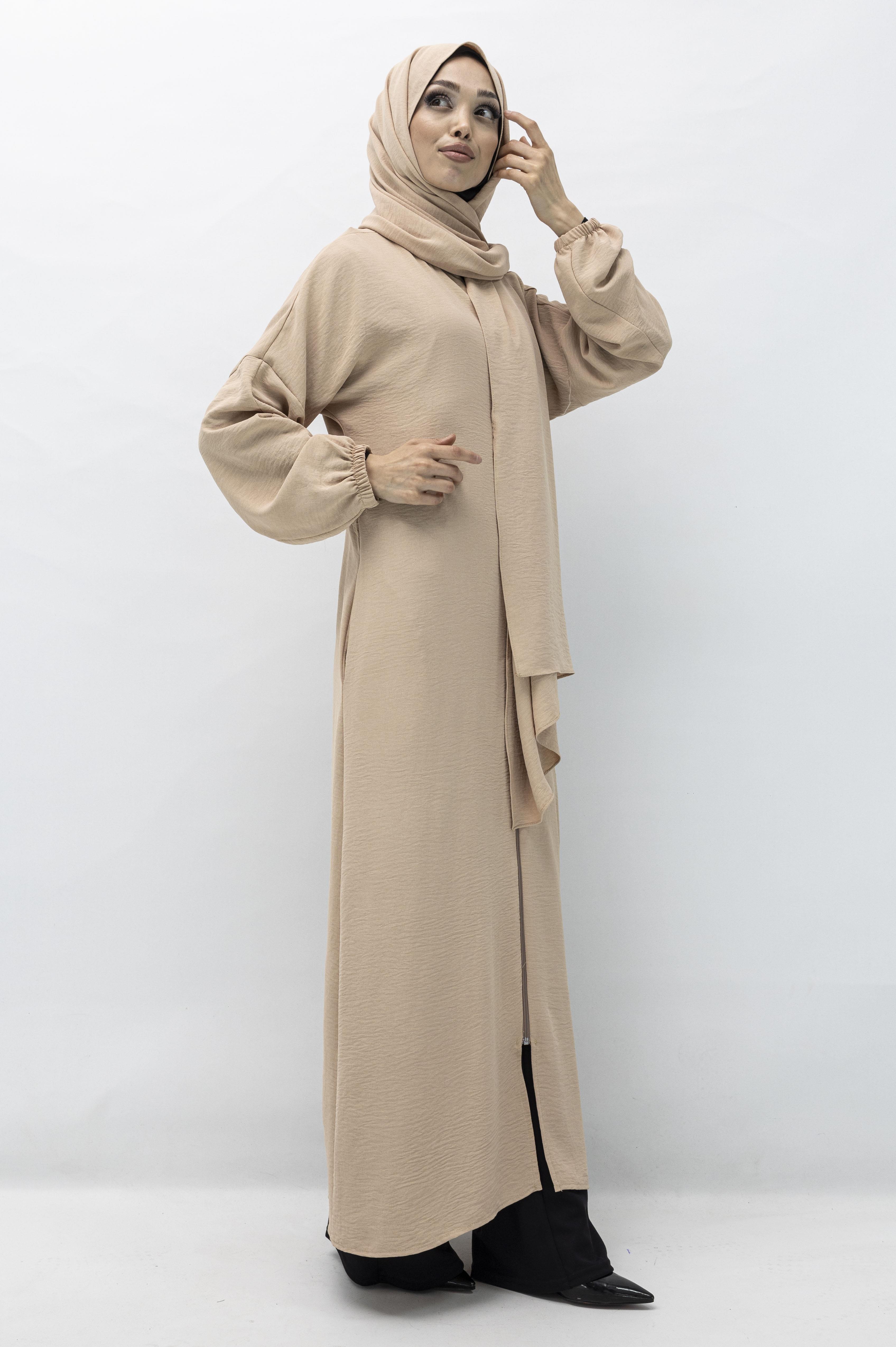 ŞALI İLE BİRLEŞİK NAMAZ FERACESİ Bej OTW2370