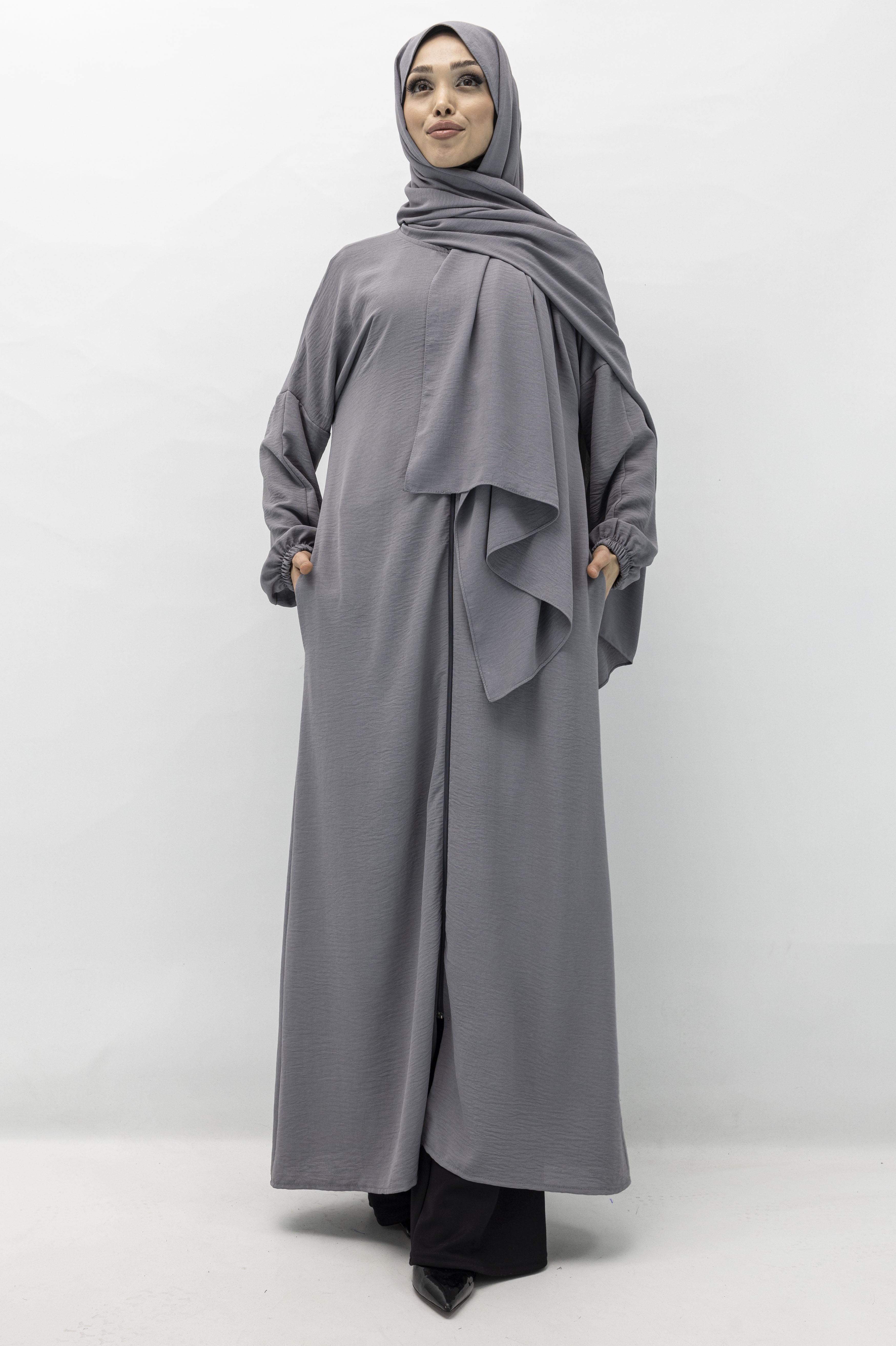 ŞALI İLE BİRLEŞİK NAMAZ FERACESİ Gri OTW2370