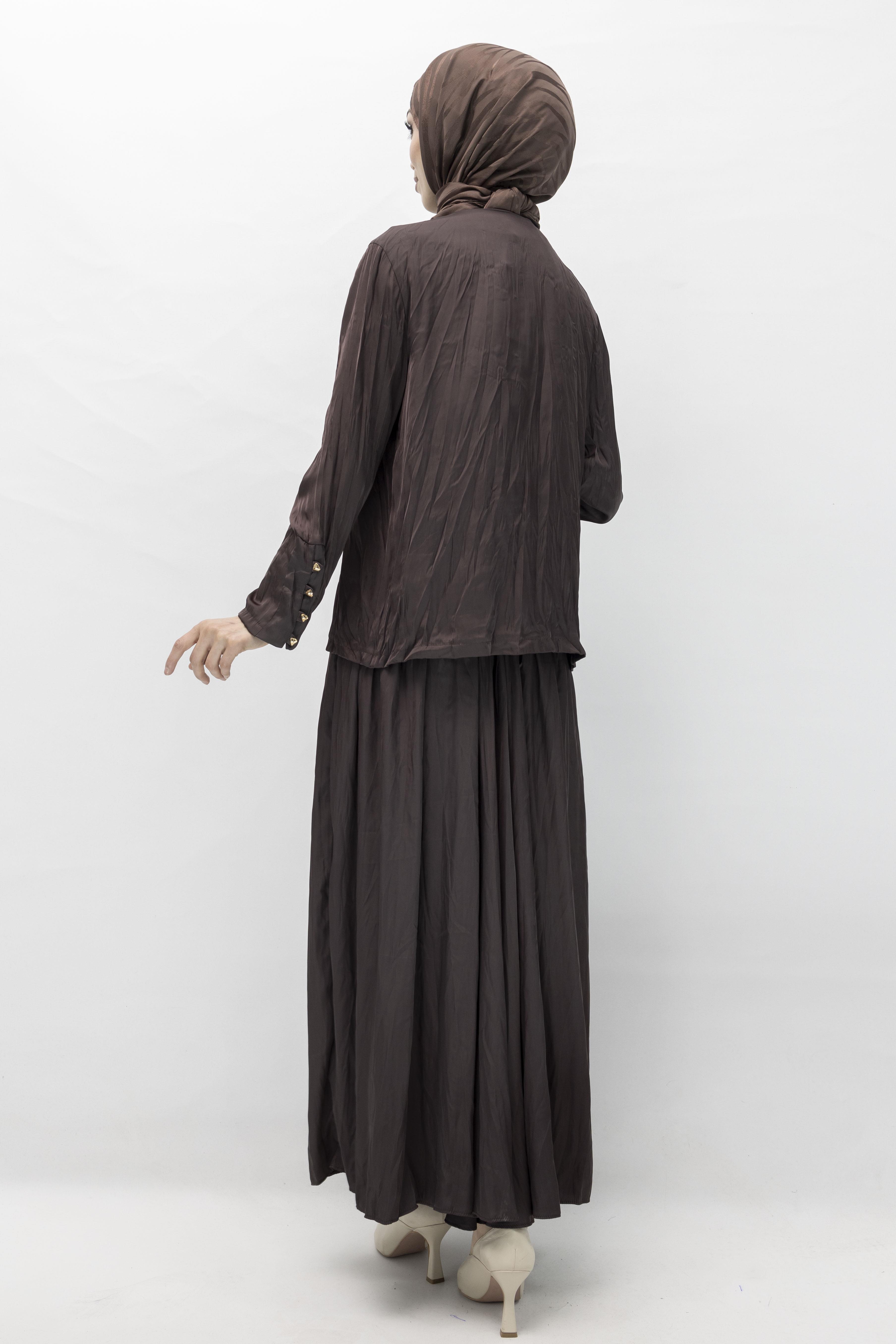 Saten Etekli Takım Kahve OTW8526