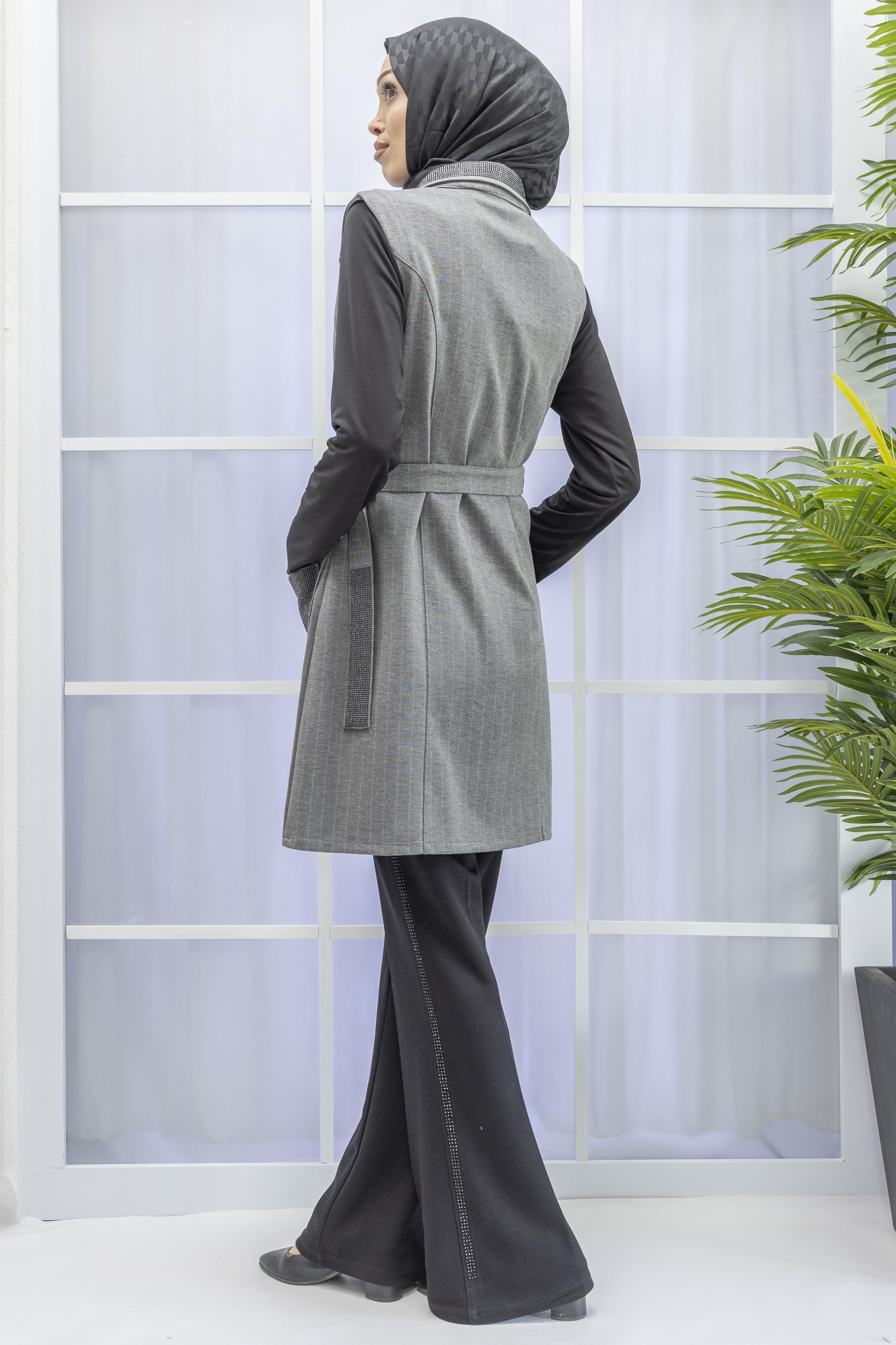 TAŞLI YELEK Gri OTW6192