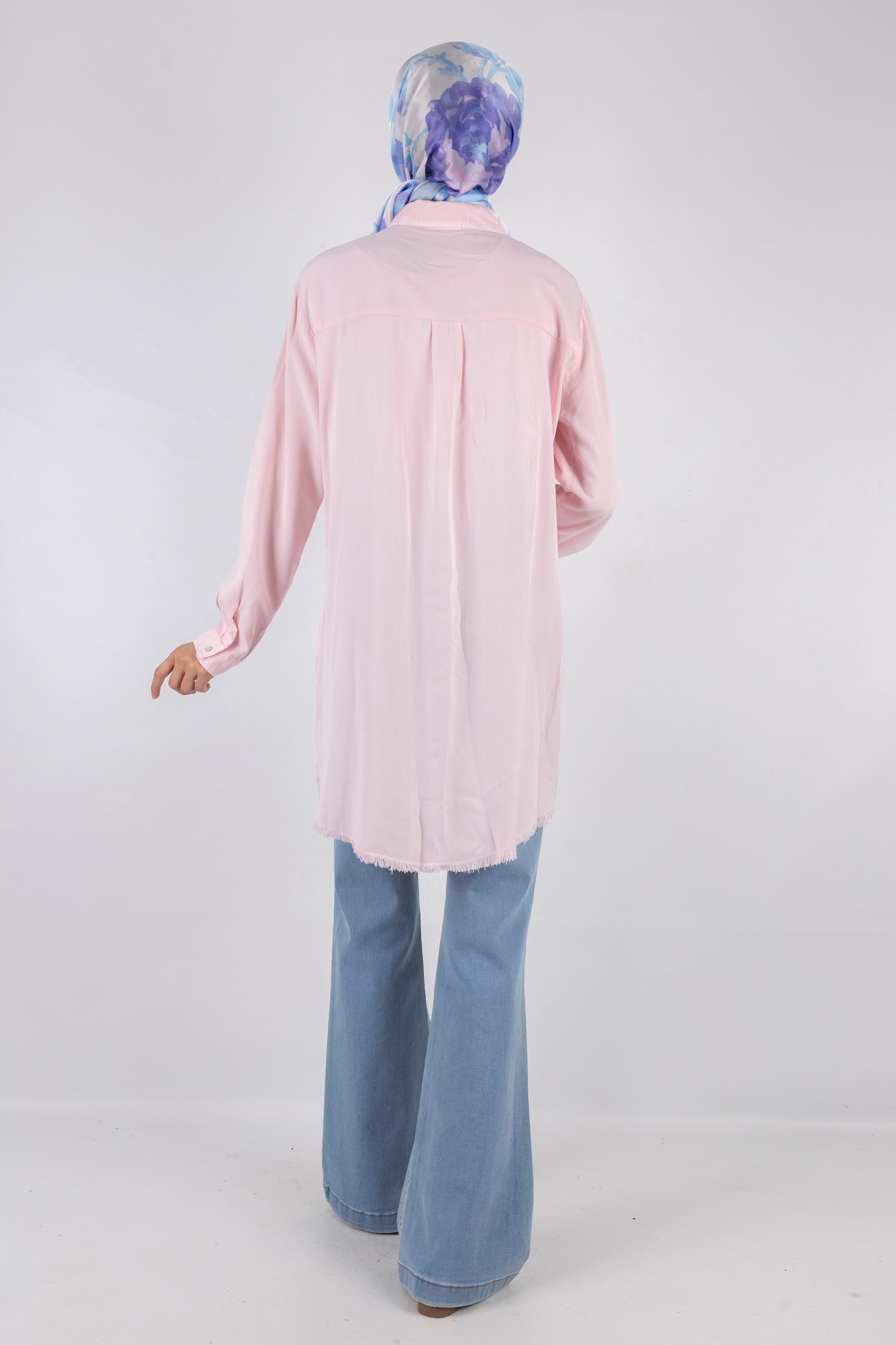 Tensel Kot Gömlek Pembe OTW7309