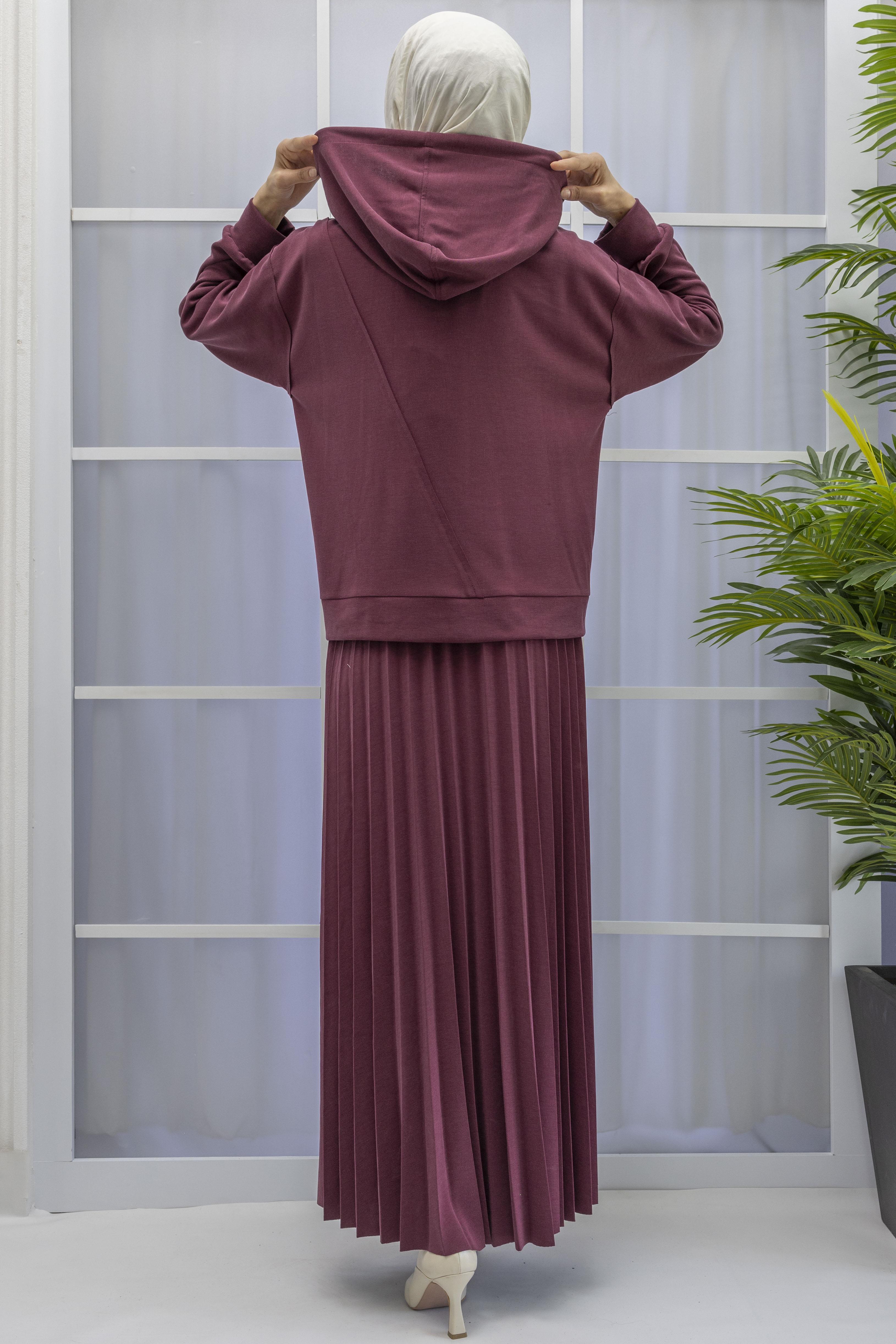 TENSEL OYSHO KUMAŞ SPOR ETEKLİ TAKIM Bordo OTW70062
