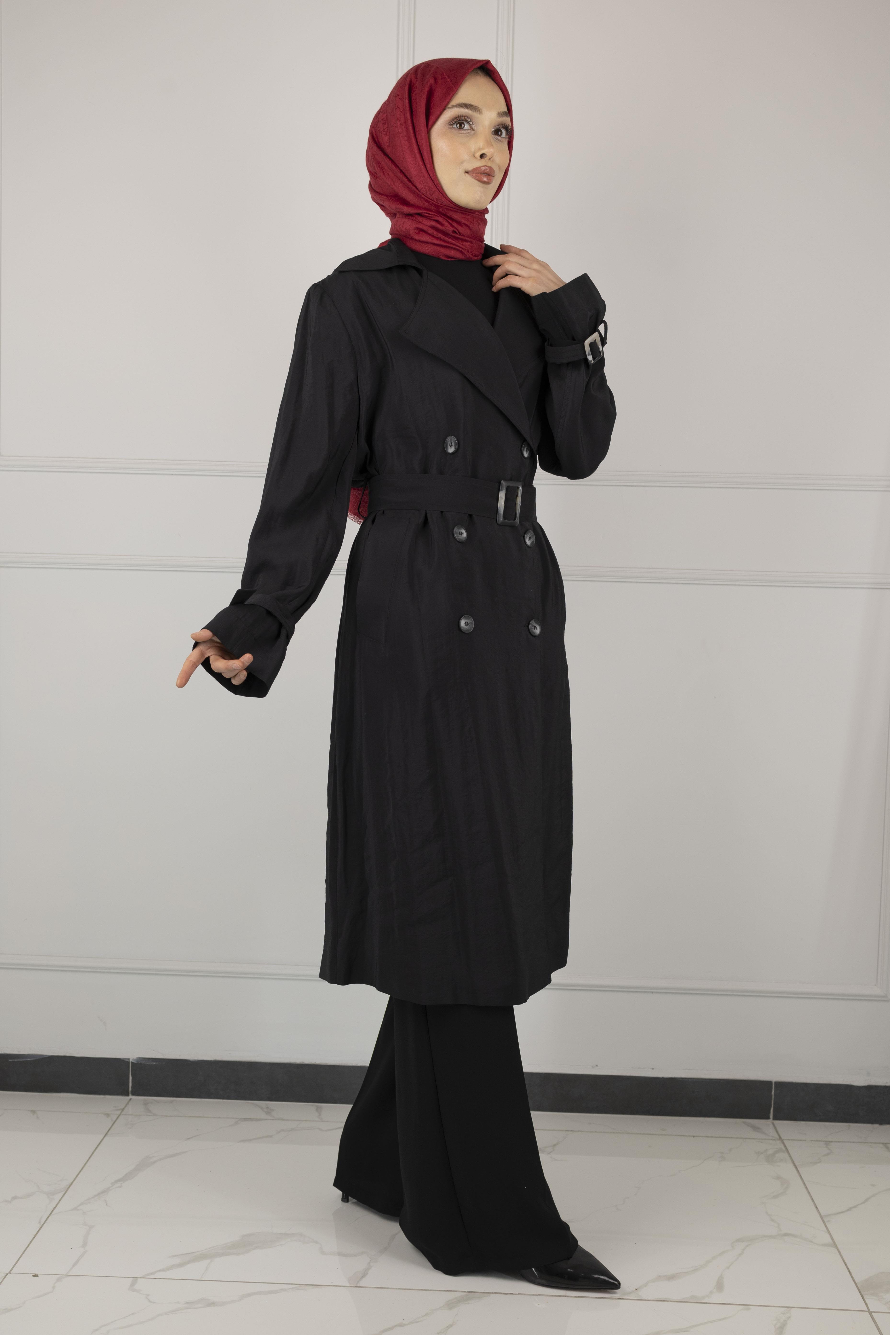 TENSEL YAZLIK TRENCHCOAT Siyah OTW44406