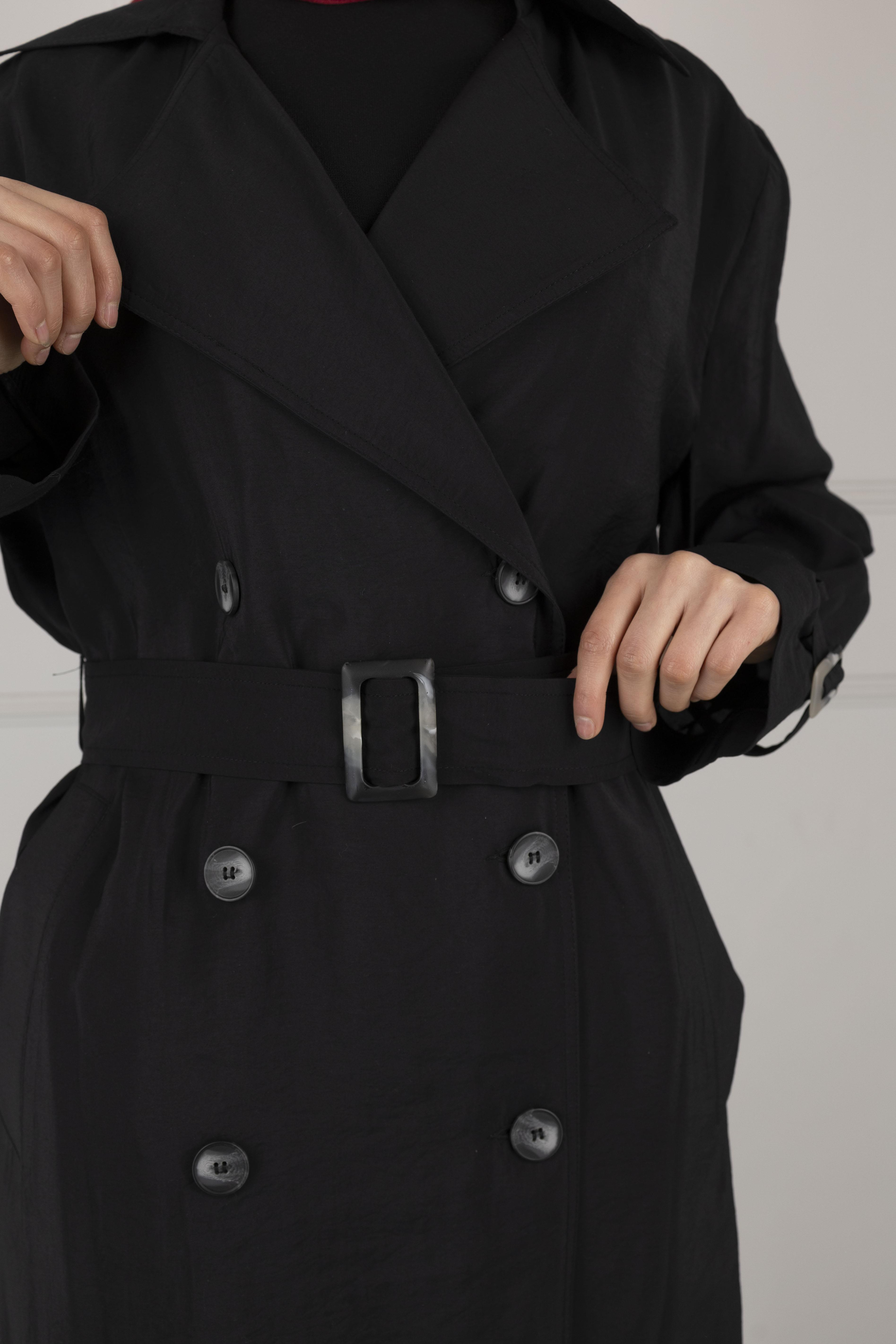 TENSEL YAZLIK TRENCHCOAT Siyah OTW44406