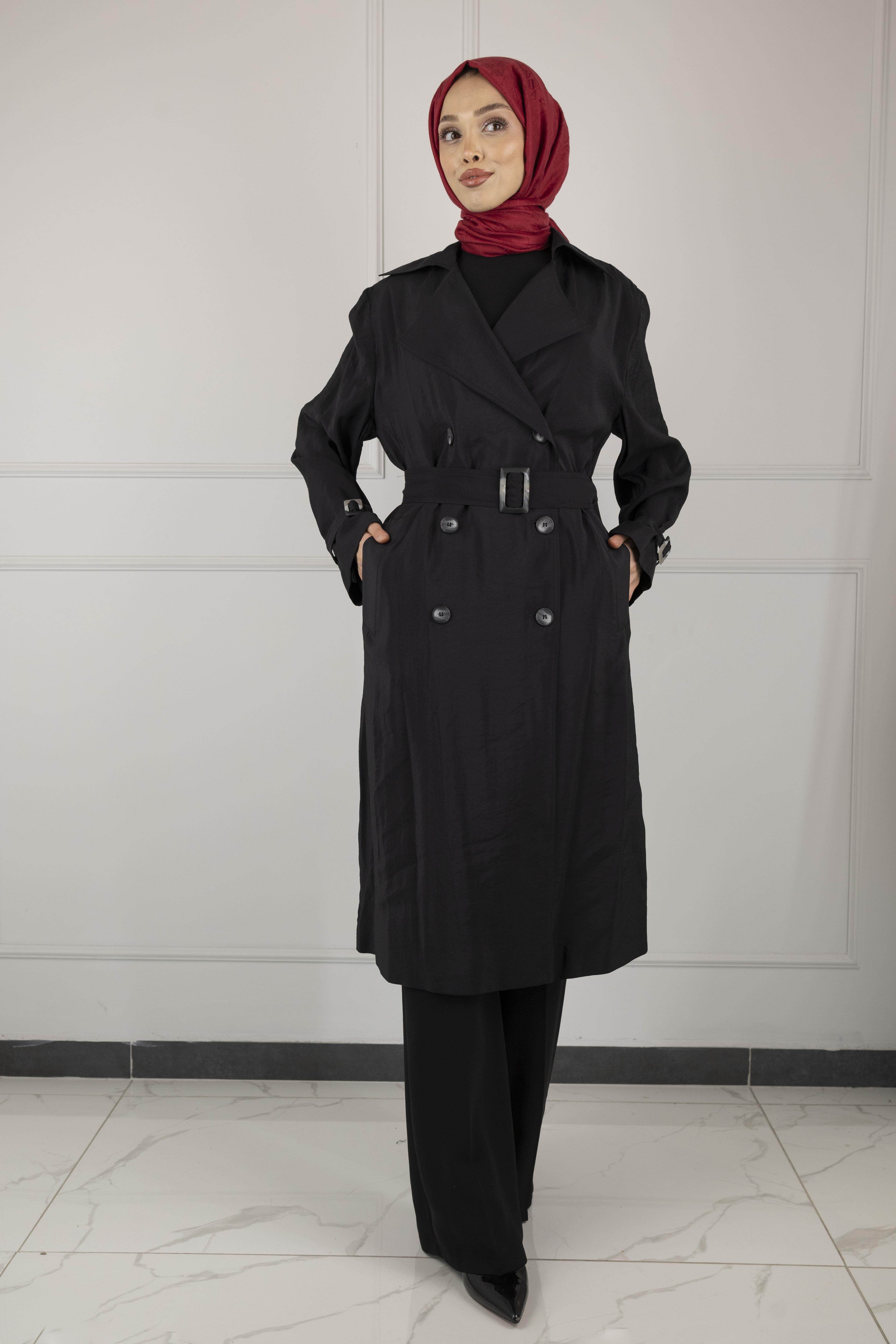 TENSEL YAZLIK TRENCHCOAT Siyah OTW44406