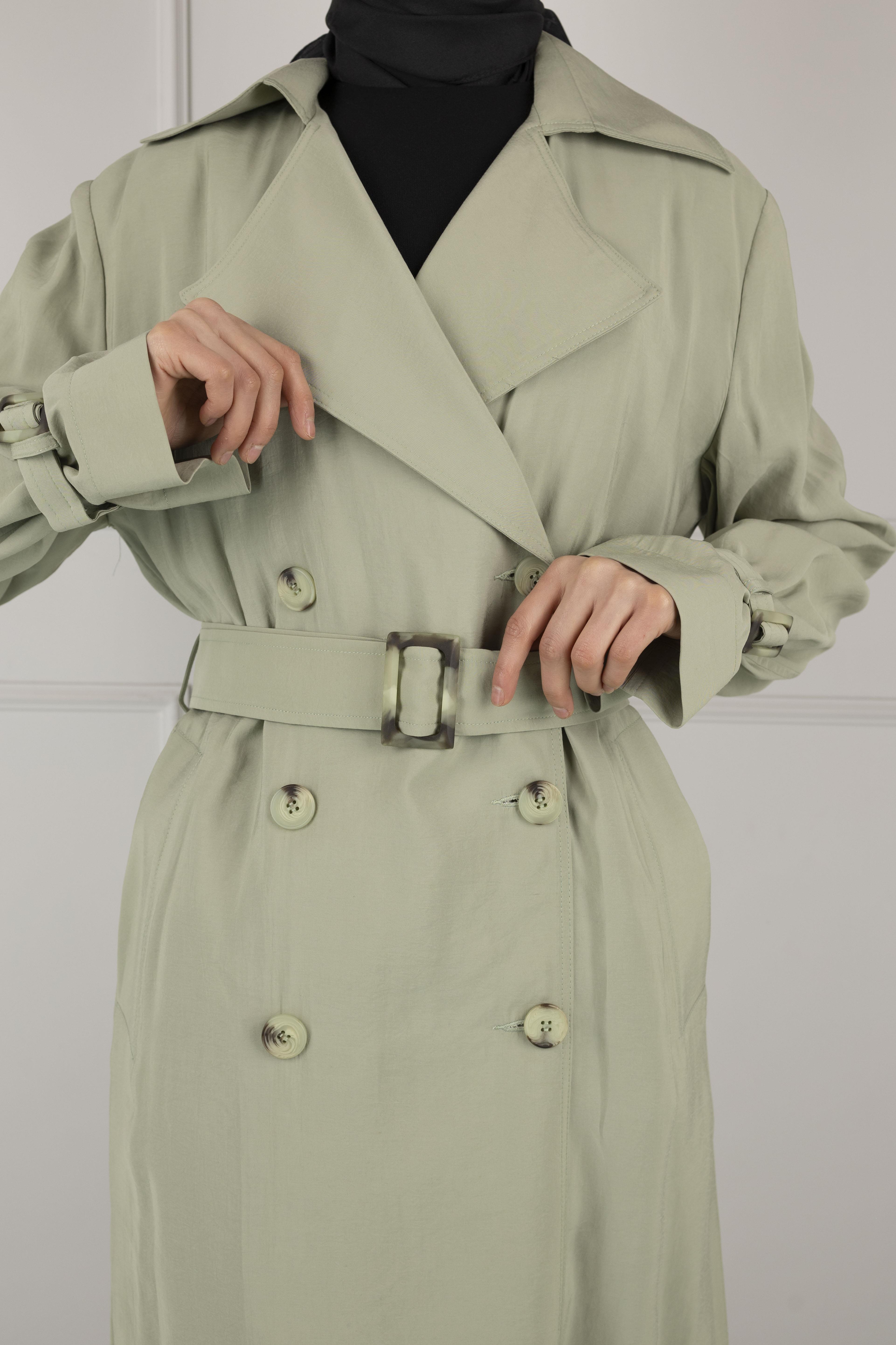 TENSEL YAZLIK TRENCHCOAT Yeşil OTW44406