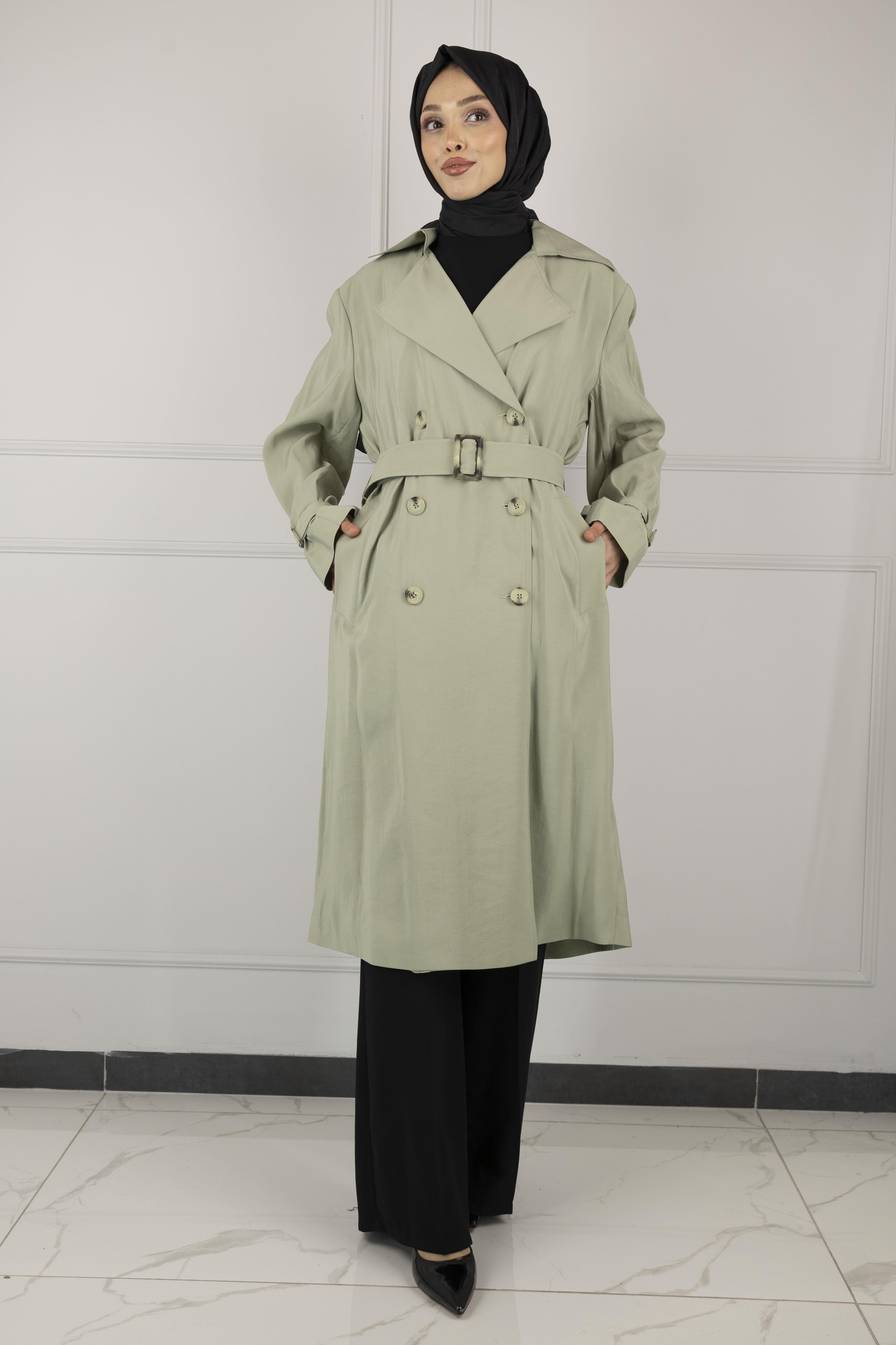 TENSEL YAZLIK TRENCHCOAT Yeşil OTW44406