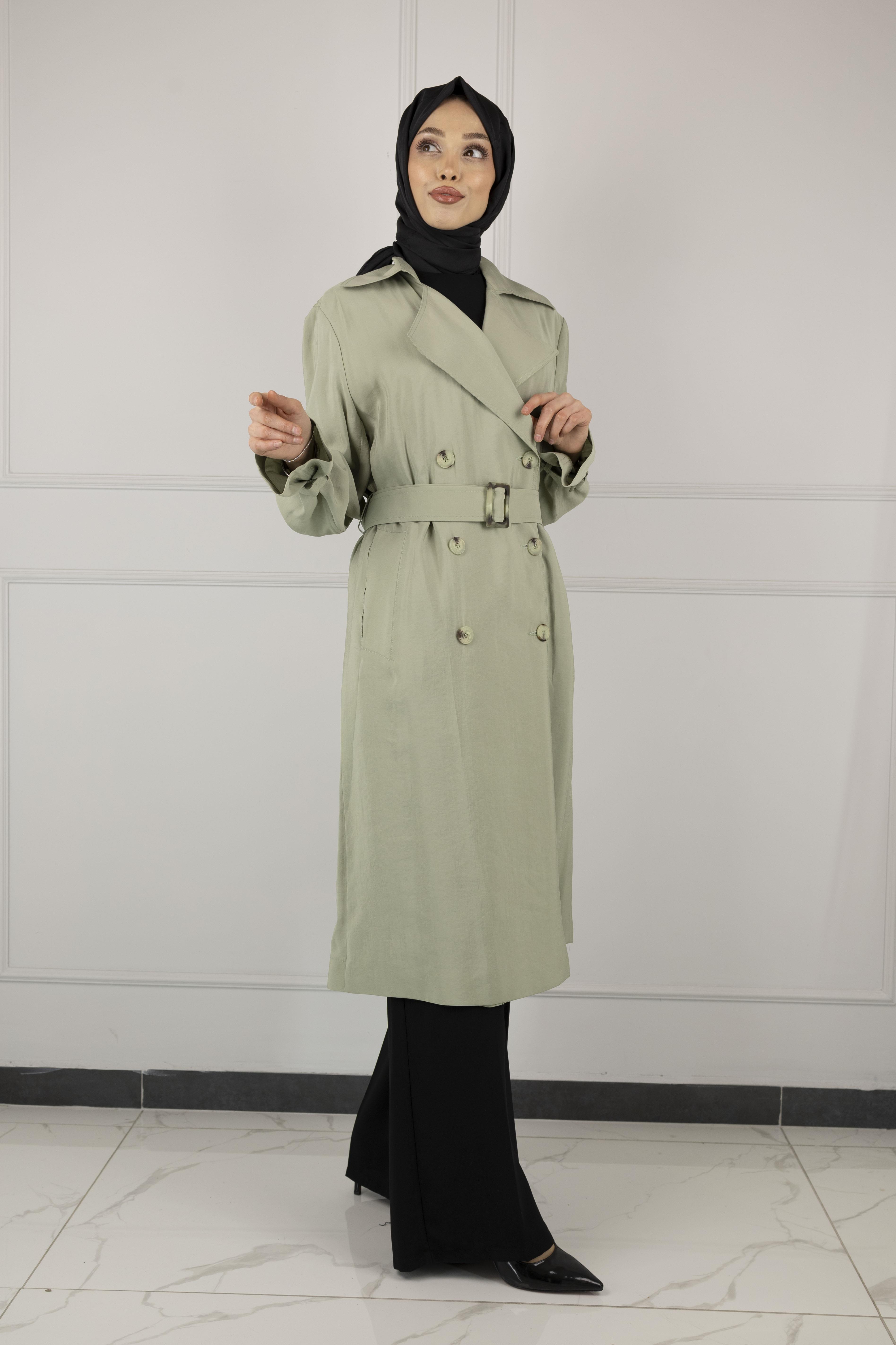 TENSEL YAZLIK TRENCHCOAT Yeşil OTW44406