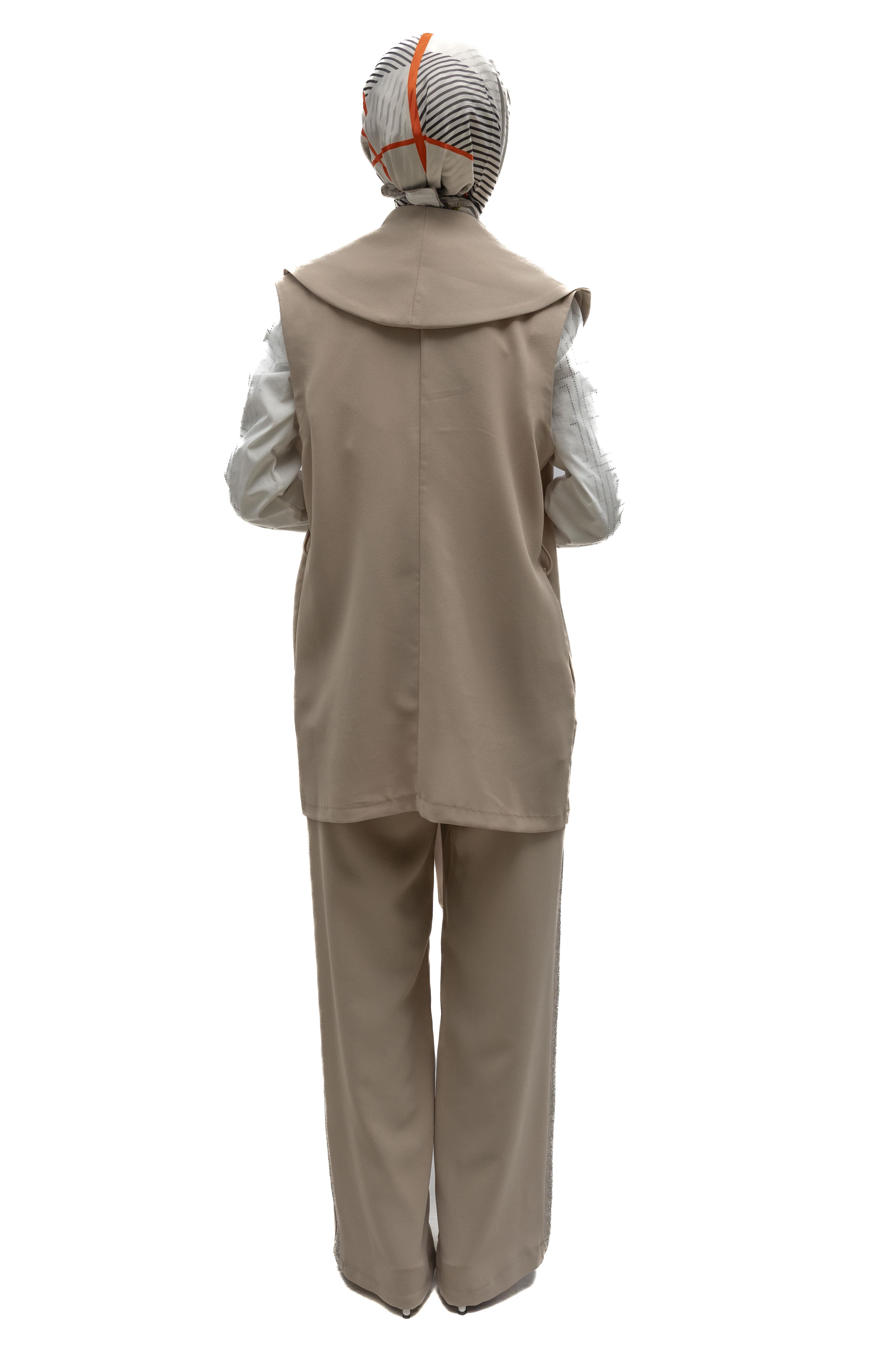 Yelekli Pantolonlu Takım Taş OTW8498