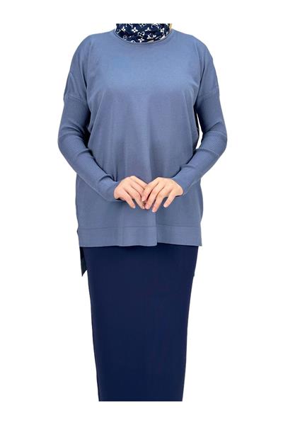 Merserize Triko Bluz İndigo OTW1929