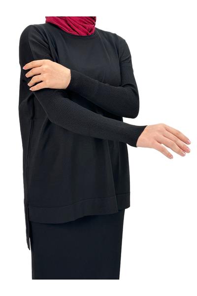 Merserize Triko Bluz Siyah OTW1929