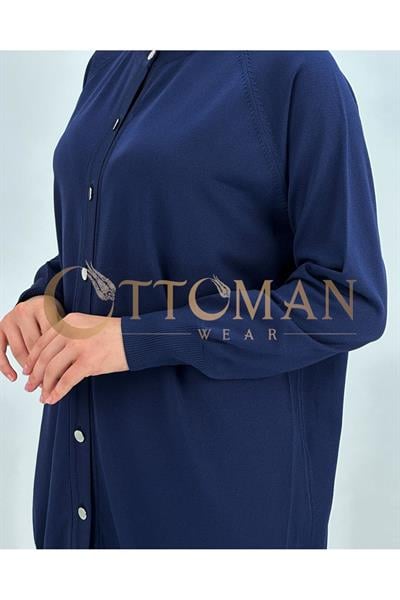 Düğmeli Kısa Triko Hırka Lacivert OTW2770