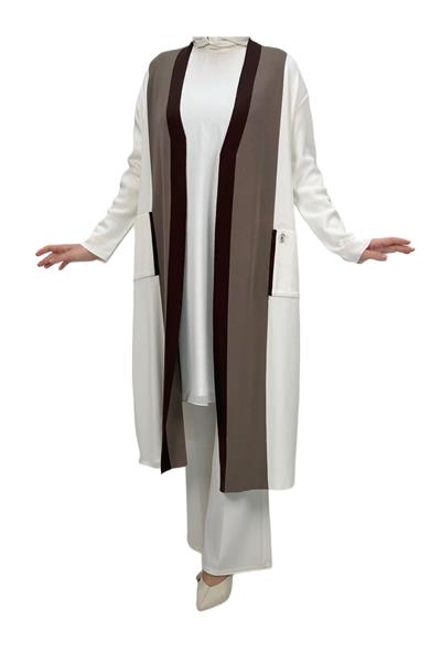 Merserize Triko Hırka Kemik OTW2916