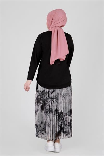 Büyük Beden Etekli Takım Gümüş OTW35063