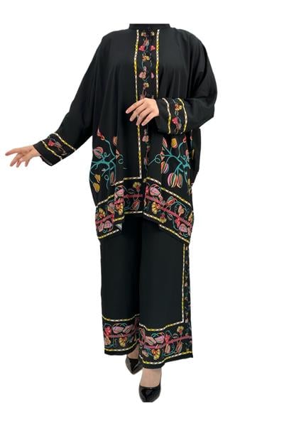 Büyük Beden Pantolonlu Takım Siyah OTW40960