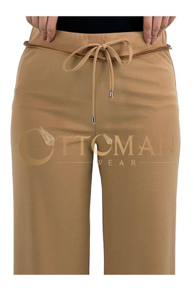 Geniş Örme Pantolon Camel OTW5384