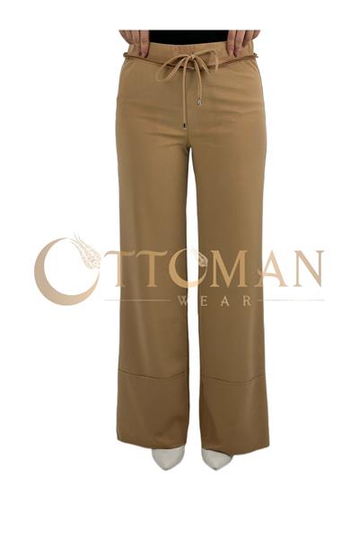 Geniş Örme Pantolon Camel OTW5384
