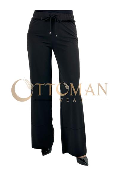 Geniş Örme Pantolon Siyah OTW5384