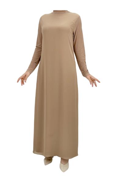 Şifon İçlik Elbise Ten OTW785