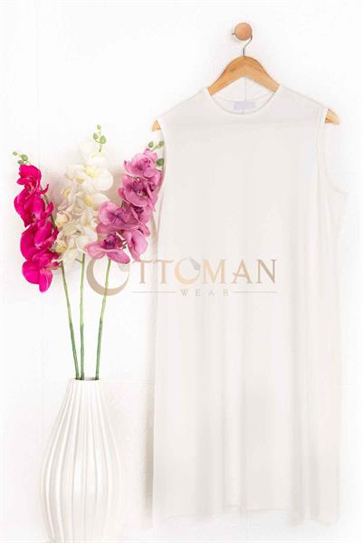 Kolsuz Penye İçlik Tunik Ekru OTW823