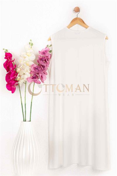 Kolsuz Penye İçlik Tunik Ekru OTW823