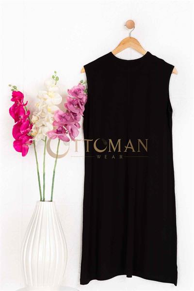 Kolsuz Penye İçlik Tunik Siyah OTW823