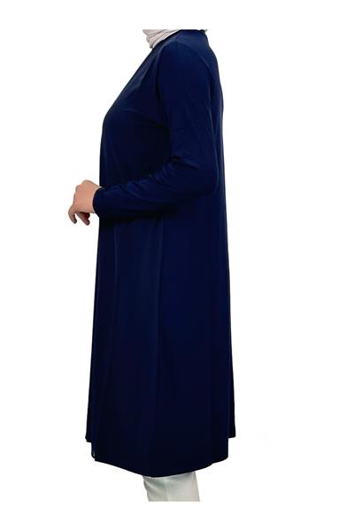 Önü Şifon Detaylı Penye Uzun Kollu İçlik  Lacivert OTW8832