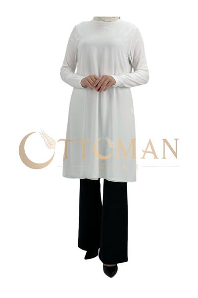 Boyunsuz Önü Şifon Kollu İçlik Ekru OTW894