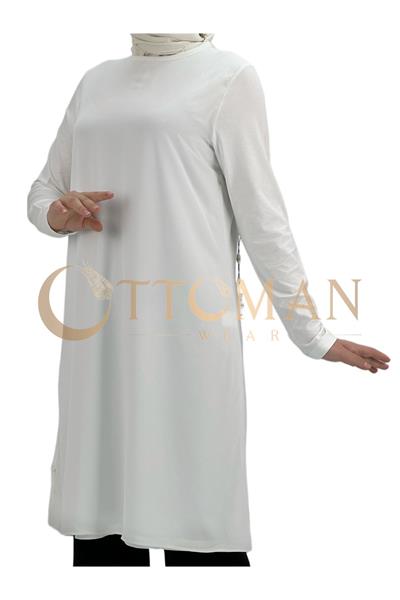 Boyunsuz Önü Şifon Kollu İçlik Ekru OTW894