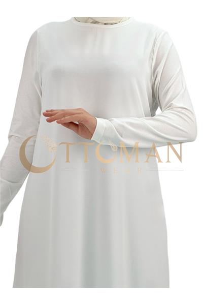 Boyunsuz Önü Şifon Kollu İçlik Ekru OTW894