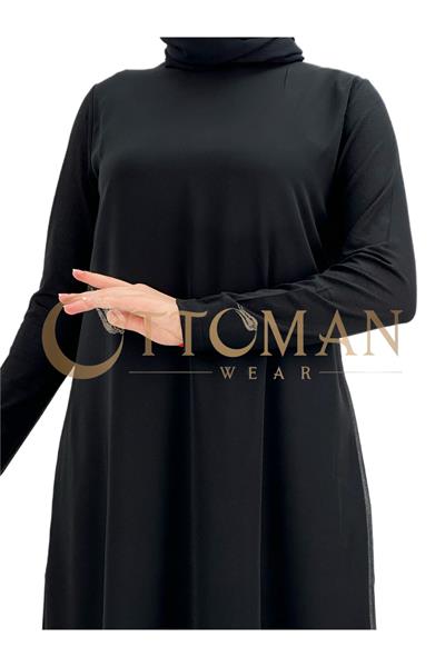 Boyunsuz Önü Şifon Kollu İçlik Siyah OTW894