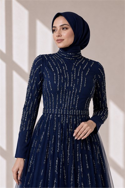 Abiye Elbise Lacivert OTW4437