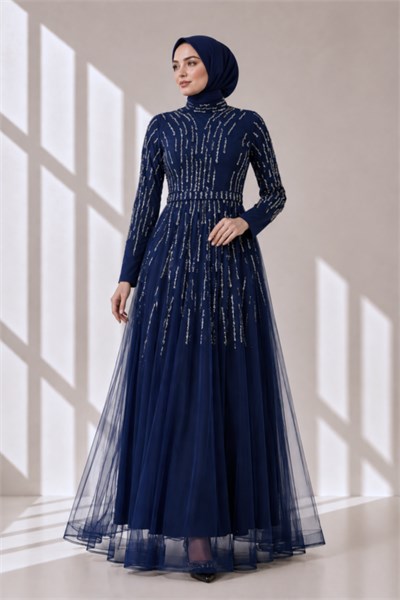 Abiye Elbise Lacivert OTW4437