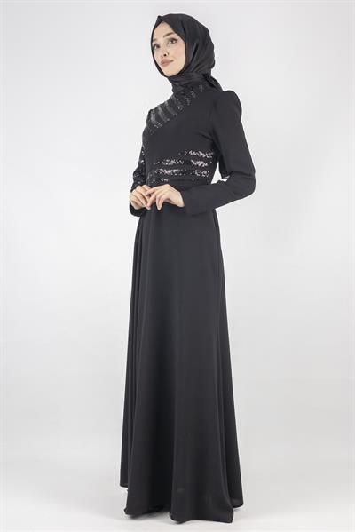 Abiye Elbise Siyah OTW2719