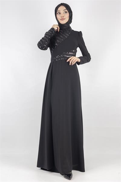 Abiye Elbise Siyah OTW2719