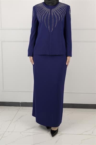ABİYE KLASİK ETEKLİ TAKIM Lacivert OTW550