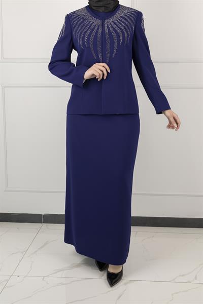 ABİYE KLASİK ETEKLİ TAKIM Lacivert OTW550