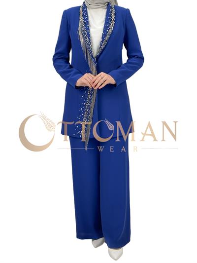 Abiye Pantolonlu Takım Mavi OTW40955