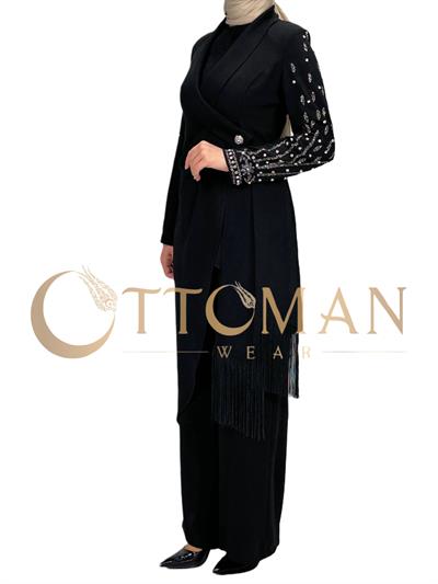 Abiye Püsküllü Takım Siyah OTW40956